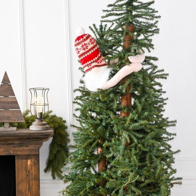 Red and White Plush Gnome Christmas Tree Hugger