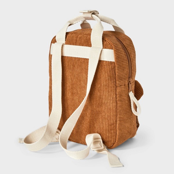 Mochila de osito de peluche de pana para niños pequeños - Cat & Jack™ beige/crema 2