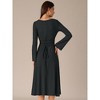 INSPIRE CHIC Women's Knit Midi A-Line Drawstring Back Square Neck Long Sleeve Dresses - 4 of 4