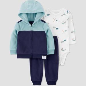 Carter's Just One You®️ Baby Boys' Colorblock Mountains Top & Bottom Set - Navy Blue - 1 of 3