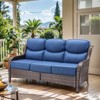 POCASSY 6" Thick Cushion High Back Outdoor Wicker Patio Sofa, All Weather Wicker Furniture 3-Seater Sofa Patio Couch for Porch - 2 of 4