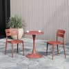 WestinTrends Playa 3-Piece Outdoor Round Metal Patio Dining Table Set With Stackable Patio Chairs - 2 of 4