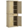 Okak Floor Sideboard Cabinet 48.5" Kitchen Pantry Farmhousewith 2 Adjustable Shelves and 4 Beadboard Doors - 2 of 4