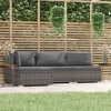 vidaXL 4 Piece Patio Lounge Set with Cushions - Durable Poly Rattan Outdoor Furniture with Waterproof PE Rattan - Gray and Anthracite - 2 of 4