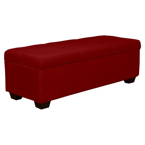 Heirloom Storage Ottoman Suede Cardinal Epic Furnishings Target
