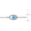 EVERLY JEWELRY | Sterling Silver 3 7/8 CT TGW White Topaz Sky Blue Topaz Bracelet, 7 inch - 2 of 4