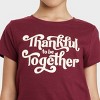 Girls' 'Thankful' Short Sleeve Graphic T-Shirt - Cat & Jack™ Burgundy - image 2 of 3