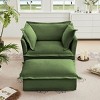2 Piece Lazy Armrests Sofa Chairs,Chenille Fabric Upholstered Sectional Modular Sofa Chair,Sectional Modular Sofa With Ottoman-Coolbibila - 3 of 4