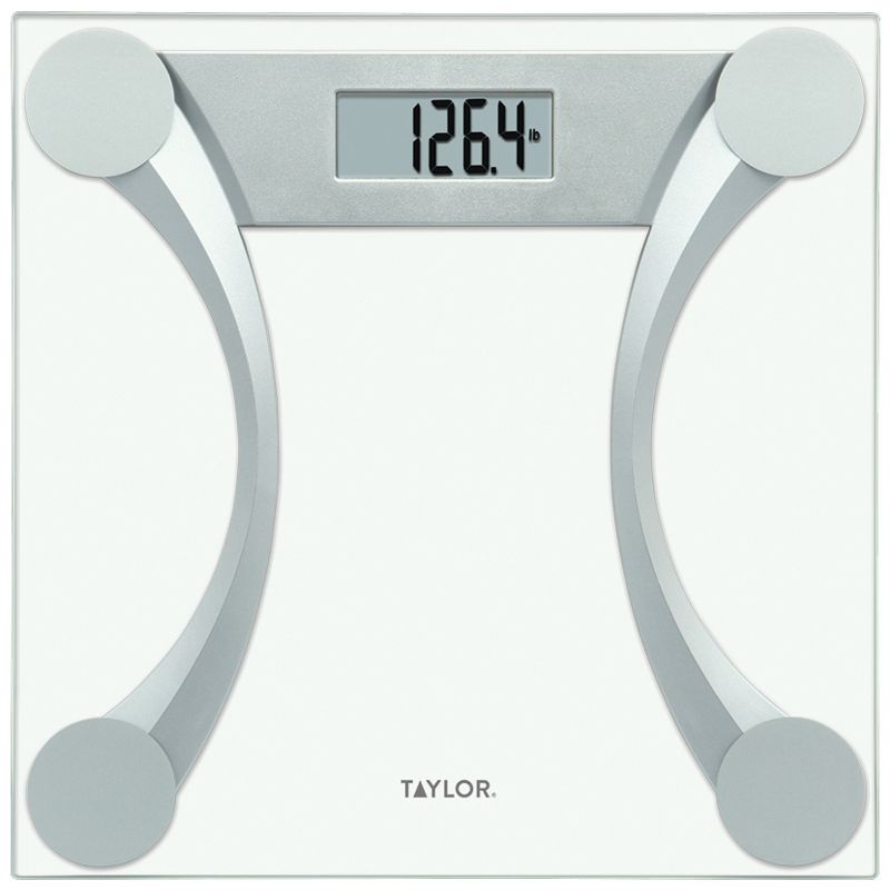 Taylor® Precision Products Instant Read 400-lb Capacity Glass and Metallic Bathroom Scale, 1 of 10