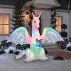 Gemmy 6 Ft 10" Inflatable Rainbow Lightshow Dragon with Flaming Mouth - Christmas Outdoor Yard Decoration - 2 of 2