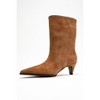Aleo - Cognac Suede Leather Pointed Toe Boot (Women) taupe  9 Forever & Always Shoes US - 4 of 4