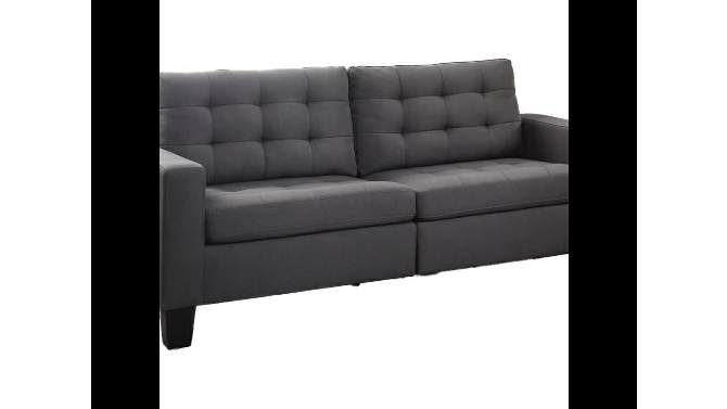 72&#34; Earsom Linen Sofa Gray - Acme Furniture, 2 of 7, play video