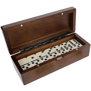 WE Games Double 6 Dominoes in Magnetic Wooden Box - 1 of 4