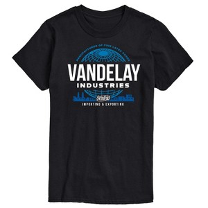 Men's Seinfeld Vandelay Industries Pine Latex Goods Short Sleeve Graphic T-Shirt - Black - LG Big and Tall - 1 of 4