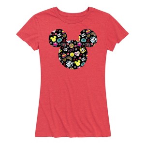 Women's - Disney - Mickey And Minnie Doodles Short Sleeve Graphic T-Shirt - 1 of 4