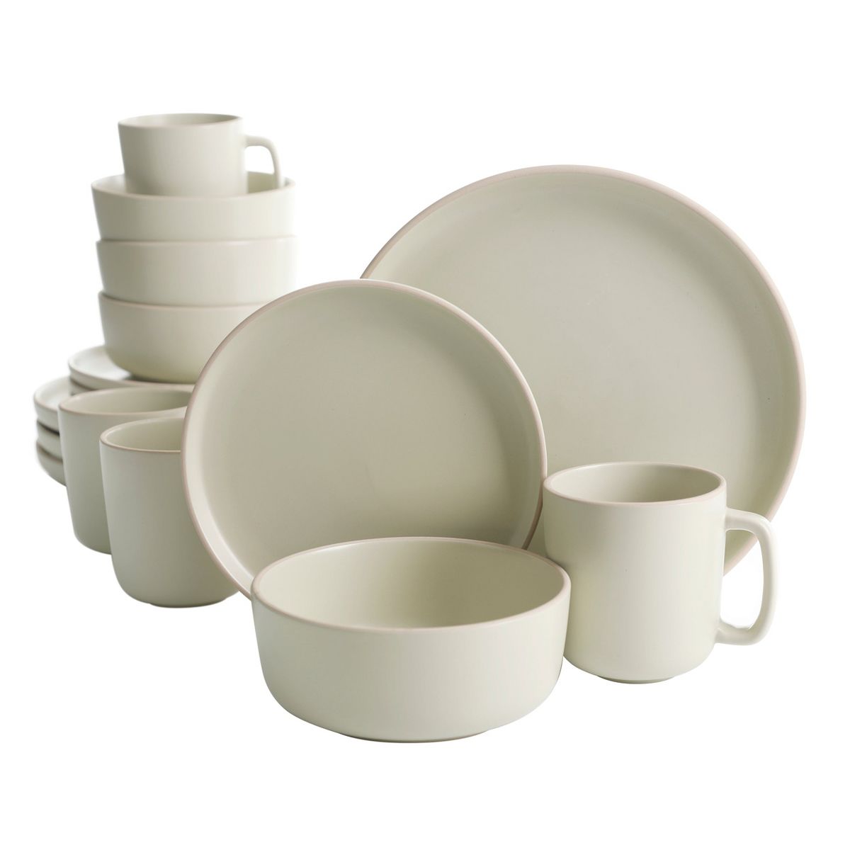 Gibson Home Zuma 16-Piece Round Matte Stoneware Dinnerware Set