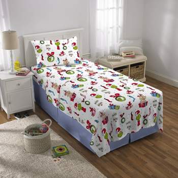 Twin The Grinch Christmas Flannel Kids' Sheet Set
