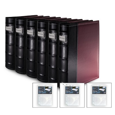 Bellagio-Italia CD/DVD Storage Binder - Burgundy - Leather - 144-Disc Capacity