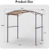 ALAULM 8'x5'Canopy BBQ Gazebo Fabric,Waterproof Sunshade Roof&Steel Frame,Storage Bar w/Tool Hooks,Curved Grill Shelter, Backyard,Patio,Garden - 3 of 4