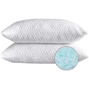 Aghana Digitals Shredded Memory Foam Bed Pillows Set of 2, Queen Size, Hypoallergenic - 1 of 4