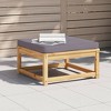 vidaXL Patio Footstool with Cushion - Acacia Wood Garden Ottoman/Coffee Table - 24.8"x24.8"x11.8" - Modular Outdoor Furniture - 2 of 4