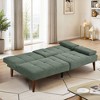 Futon Sofa Bed-Leather Small Futon Couch, Futon Lounge Sofa, Futon Convertible with Cup Holder - 4 of 4