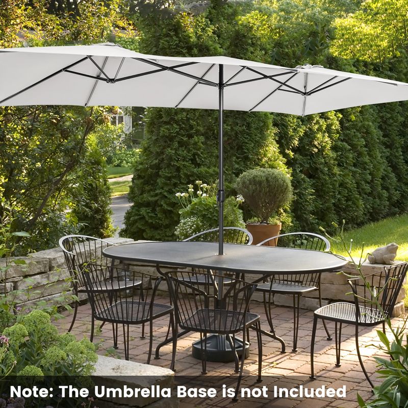 Costway 15FT Double-Sided Patio Market Umbrella Large Crank Handle Vented Outdoor Twin, 4 of 11