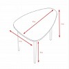 Syemin End Tables Egg Shape Coffee Table, Simple Center Table, 2 Tier Cocktail Table Sofa Table,Oval Coffee Tables, White, 35.43"*26.38"*16.14" - 4 of 4