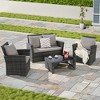 Pieces Outdoor Patio Furniture Sets Garden Rattan Chair Wicker Set - 2 of 4