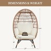 Yaheetech Outdoor Wicker Egg Basket Lounge Chair - 3 of 4