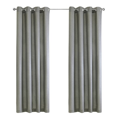 Habitat 100% Polyester Milo Light Faux Linen Solid Filtering Grommet Curtain Panel Grey