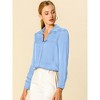 INSPIRE CHIC Women's Elegant V Neck Long Sleeve Office Work Satin Shirt - 2 of 4