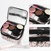 Unique Bargains Double Layer Makeup Bag Cosmetic Travel Bag Case Organizer Bag Clear Bags for Women 1 Pcs - 2 of 4