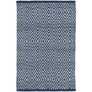 Annie Selke - Dash & Albert Diamond Navy/Ivory Handwoven Indoor/Outdoor Rug - 1 of 4