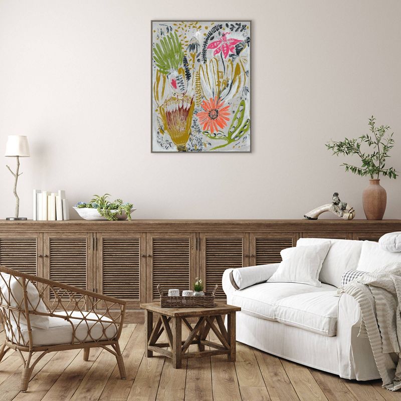 32&#34; x 42&#34; Tropical Blooms I by Maya Woods Framed Canvas Wall Art Print - Amanti Art, 6 of 8