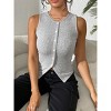 Women's Slim Fit Knit Cardigan Vest Sleeveless Lightweight Stretchy Fake Button Tank Top Shirt - 3 of 4