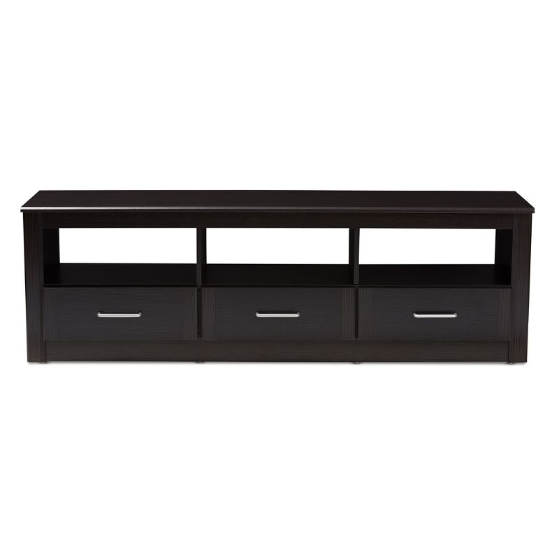 Ryleigh Modern and Contemporary Finished TV Stand for TVs up to 60&#34; Dark Brown - Baxton Studio, 4 of 12