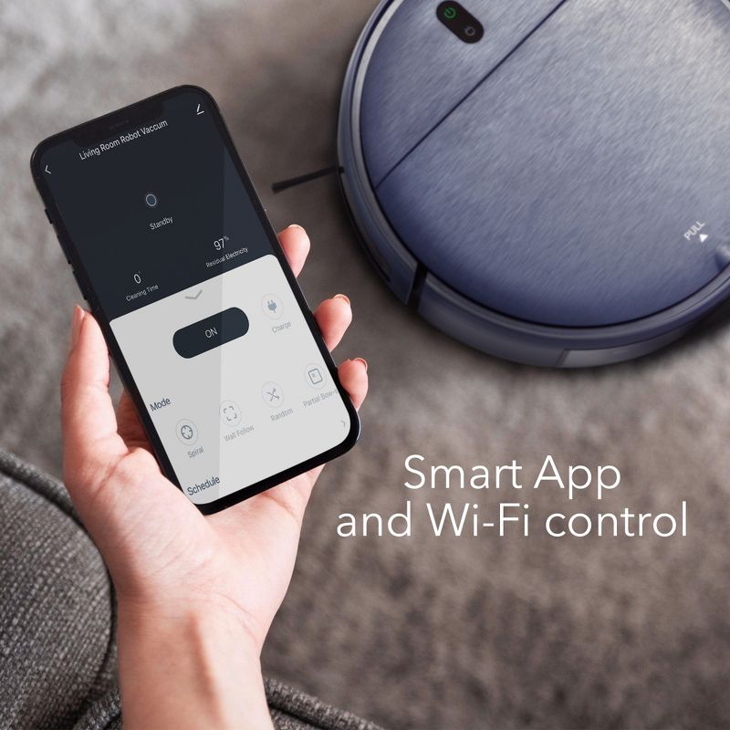HOM Smart Robot Vacuum Cleaner & Mop - WiFi & App Control, Multiple Cleaning Modes, Self-Charging (Blue), 3 of 11