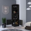 Corner Wine Bar Cabinet with Wine Racks, Open Shelves, and Bottom Storage-Multifunctional Wooden Storage Solution - 2 of 4