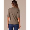 Allegra K Women's Half Sleeve Casual Turtleneck Solid Elastic Soft T-Shirts - 3 of 4