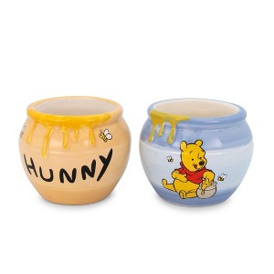 Silver Buffalo Disney Winnie the Pooh Hunny Pot Sculpted Ceramic Mini Mugs | Set of 2 - 1 of 4