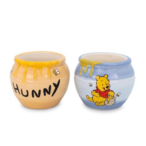 Silver Buffalo Disney Winnie the Pooh Hunny Pot Sculpted Ceramic Mini Mugs  | Set of 2