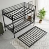 Twin bunk beds with trailer, metal bunk beds with ladder and full-length guardrail, space saving bunk beds - 4 of 4