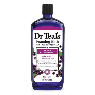 Image of Dr Teal's Boost & Renew Foaming Bubble Bath Elderberry Citrus, Patchouli and Peppermint - 34 fl oz