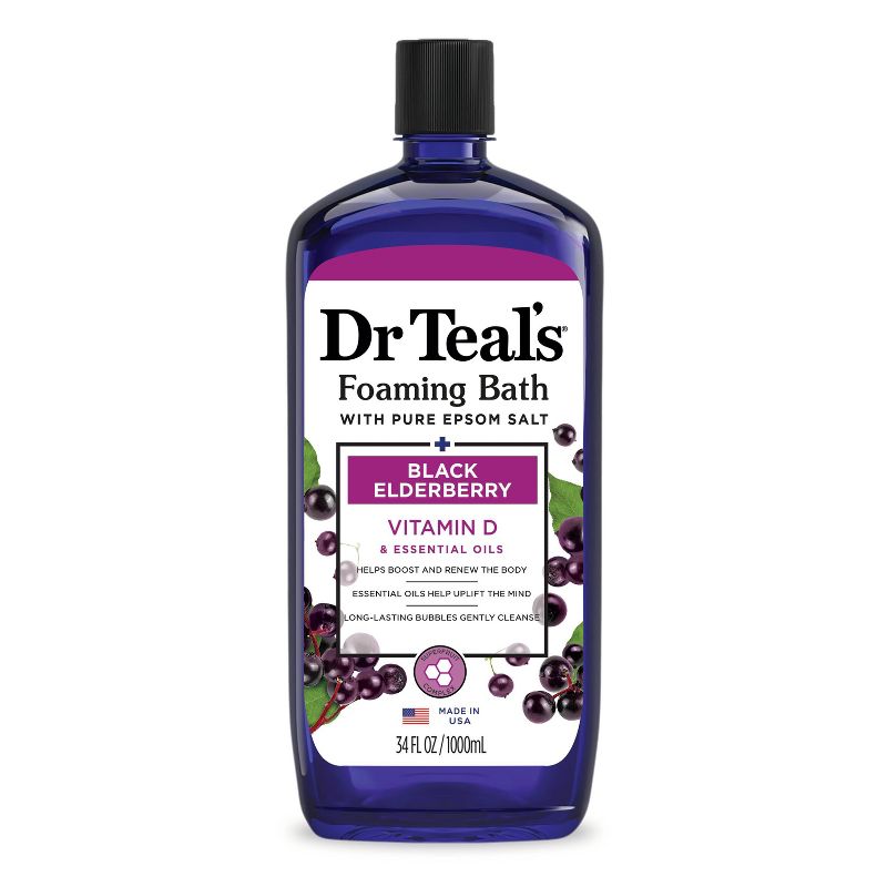 Dr Teal&#39;s Boost &#38; Renew Foaming Bubble Bath Elderberry Citrus, Patchouli and Peppermint - 34 fl oz, 1 of 9