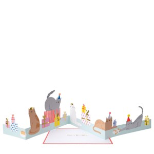 Meri Meri Cat Party Birthday Card (Pack of 1) - 1 of 2