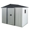 MOEPISY 8ft X 4ft Outdoor Metal Storage Shed With Window And Metal Foundation, White And Black - 3 of 4