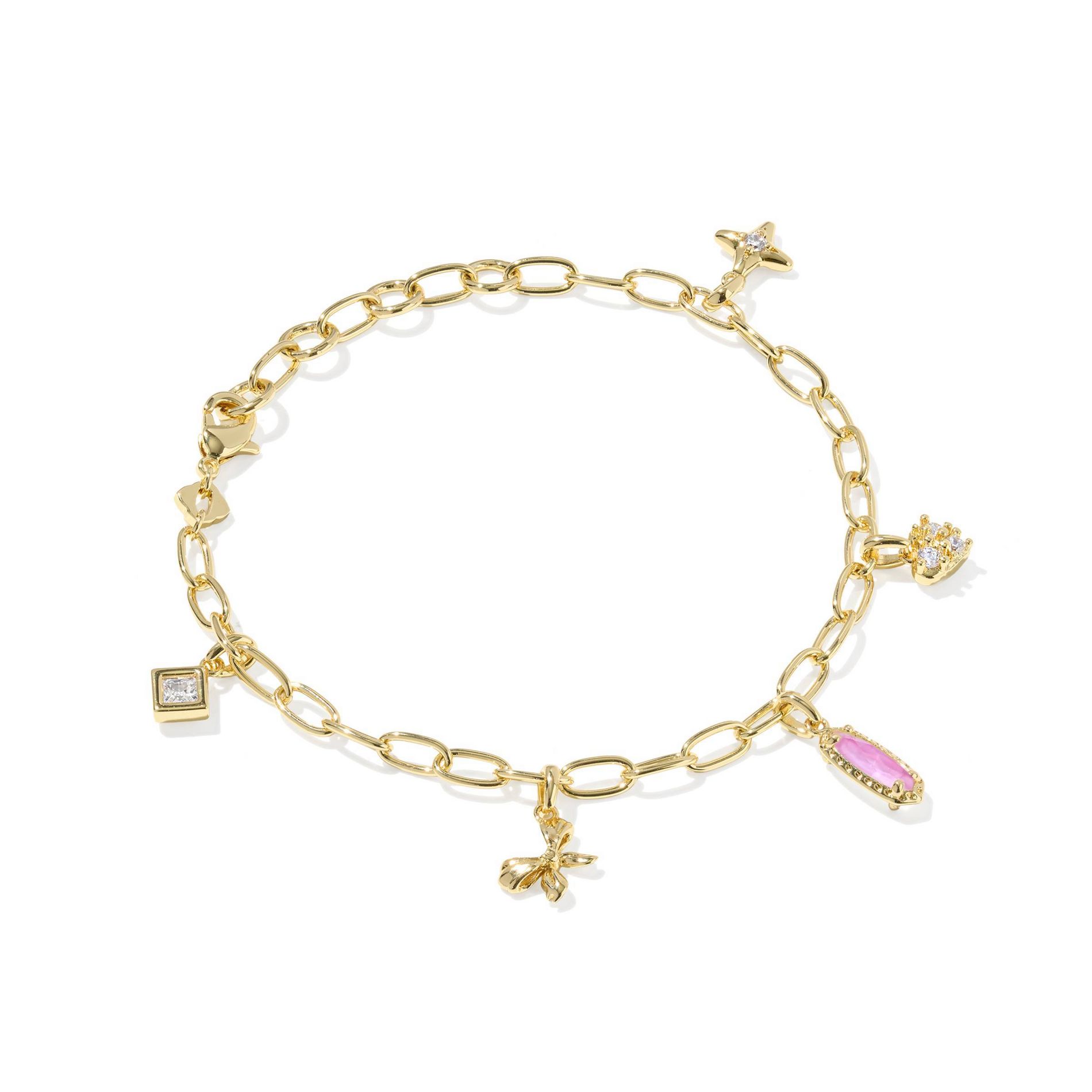 Kendra Scott Belle Cubic Zirconia Chain Bracelet - Gold/Pink