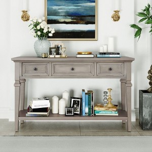 CAVINAS Modern Console Table with 3 Drawers and Open Shelf,50 inch Rectangle Entryway Table for Living Room,Hallway - 1 of 4