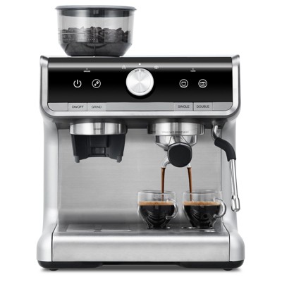20 Bar Barista-Grade Espresso Machine with Grinder & Steam Wand